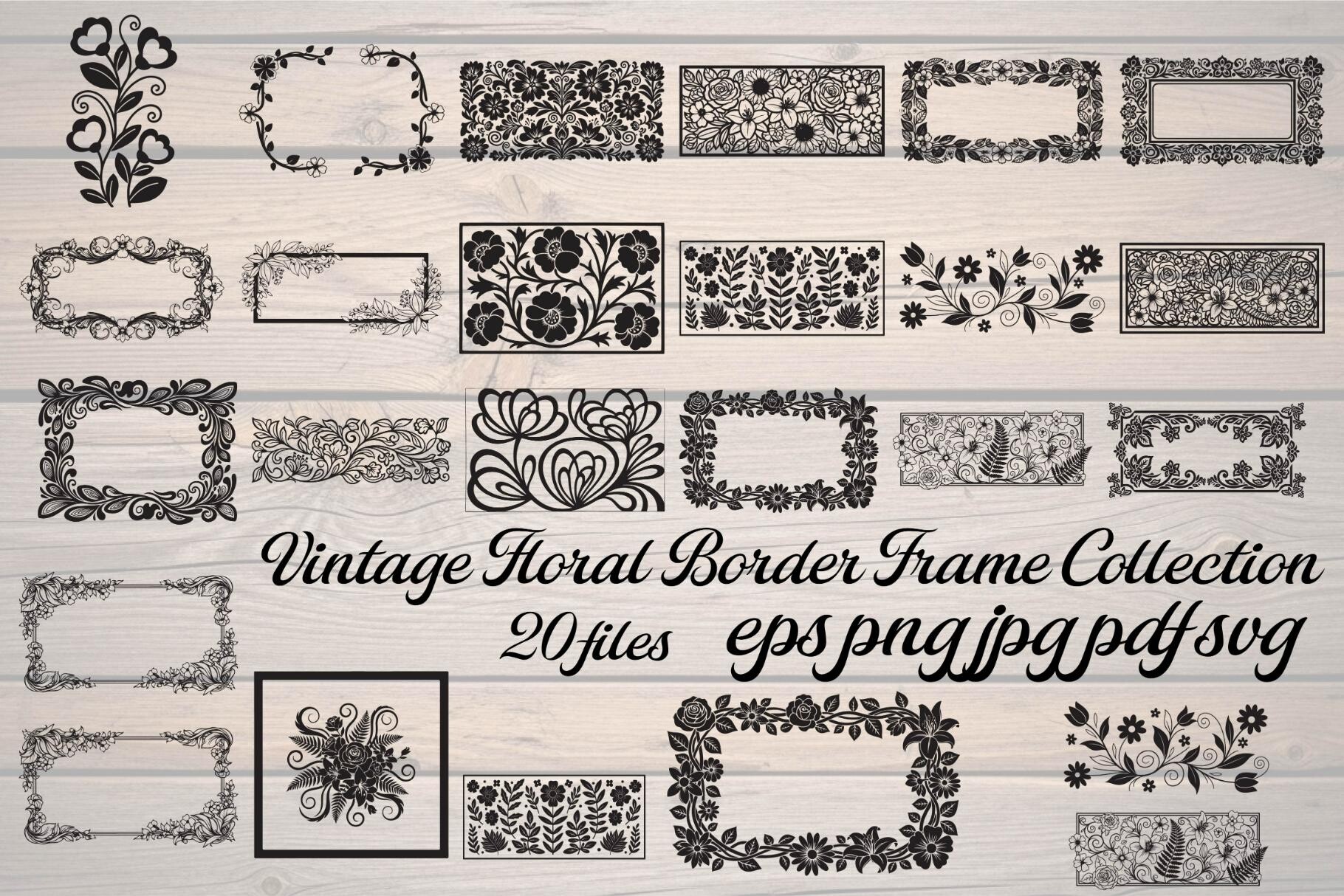 Vintage Floral Border Frame Collection