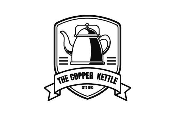 Vintage Copper Kettle Cafe Logo Design