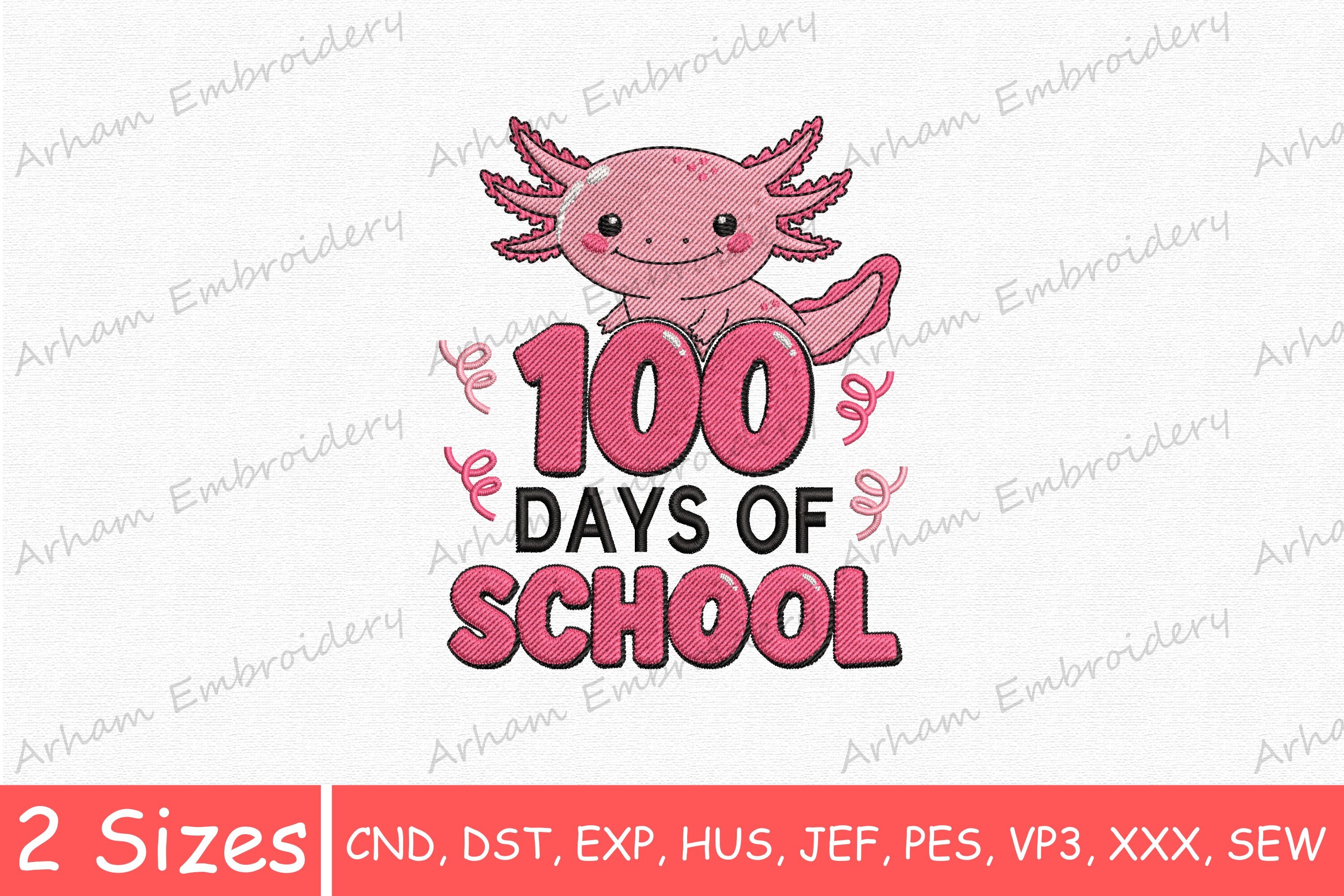 100 Days of School Axolotl