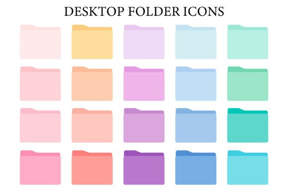 20 Folder, Desktop Folder, Pastel Colors
