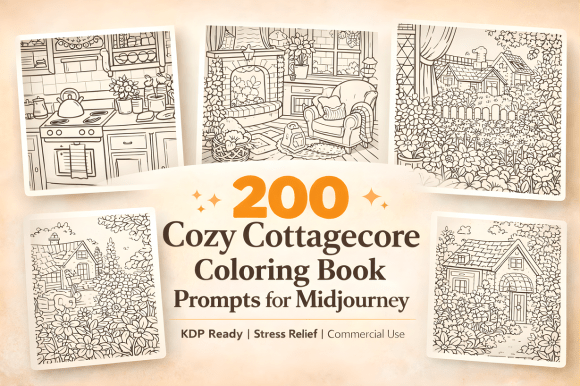 200 Cottagecore Coloring Prompts
