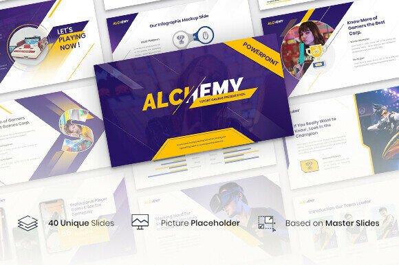 Preview of Alchemy - Esport Gaming PowerPoint sports presentation template
