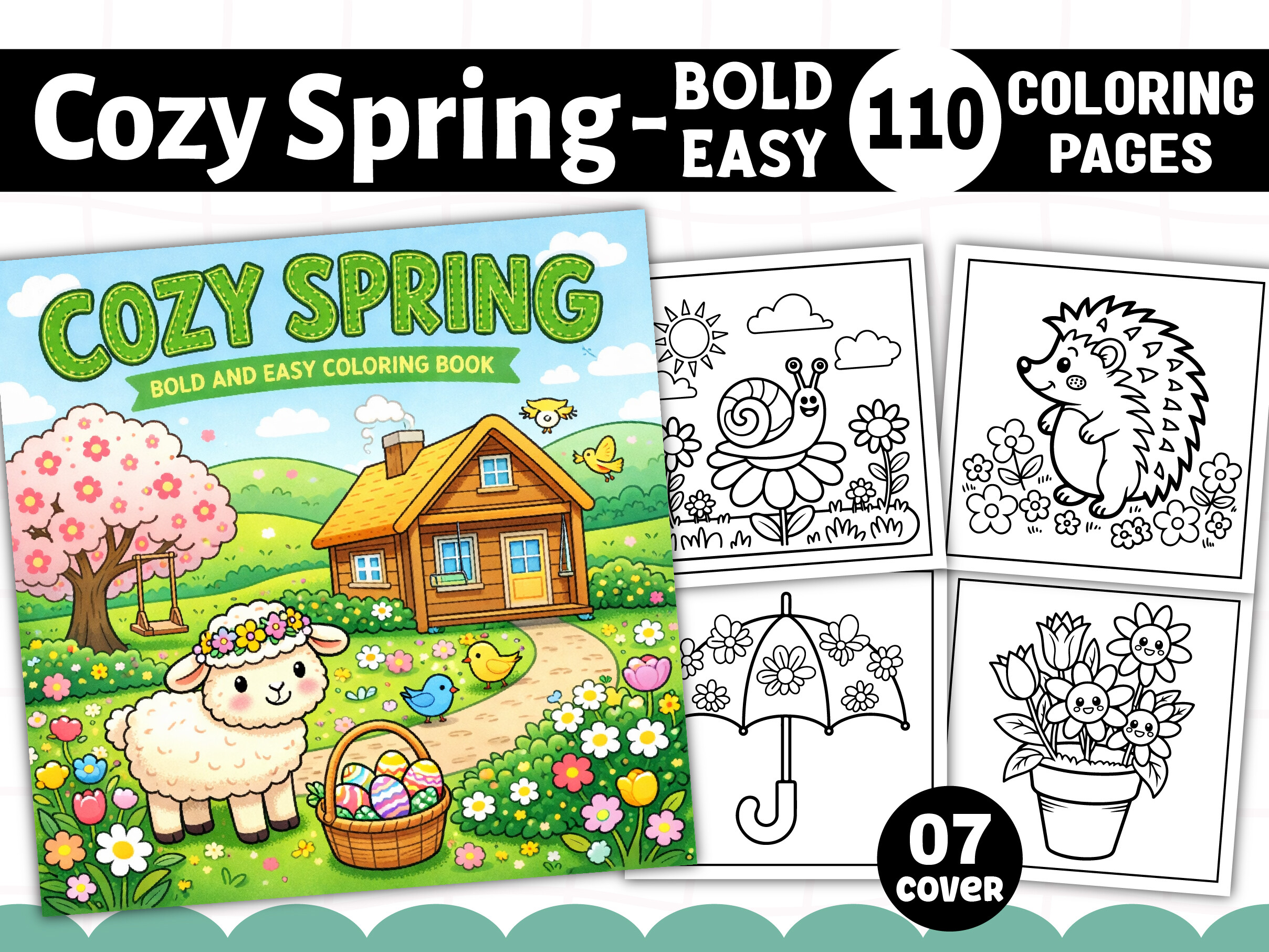 Bold and Easy Cozy Spring Coloring Book