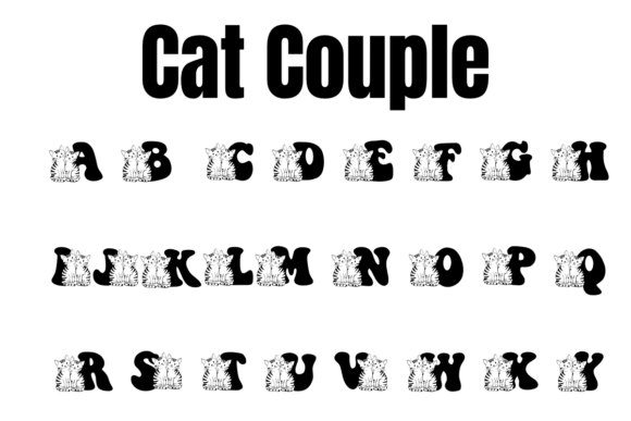 Cat Couple Font - Preview 1