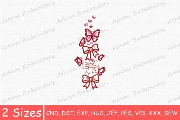 Coquette Bow and Butterflies