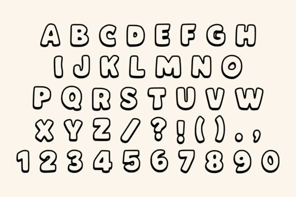 Cutes Outline Font - Preview 3