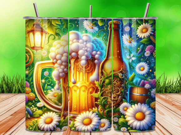 Daisy Flower Garden Beer Tumbler Wrap