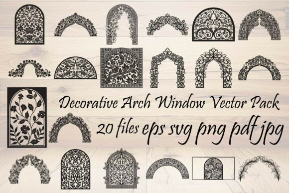 Decorative Arch Window Vector Pack