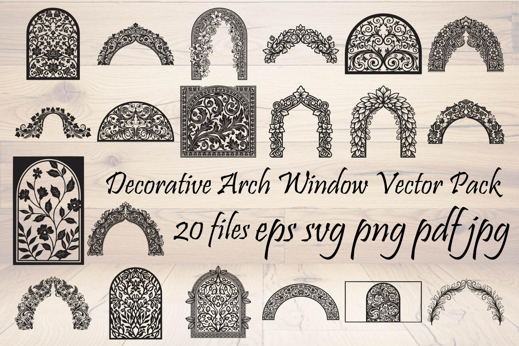 Decorative Arch Window Vector Pack