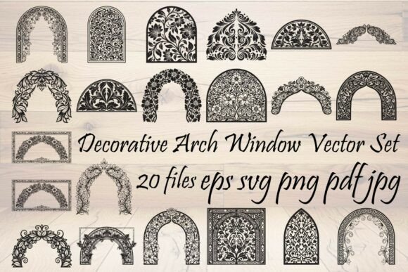 Decorative Arch Window Vector Set