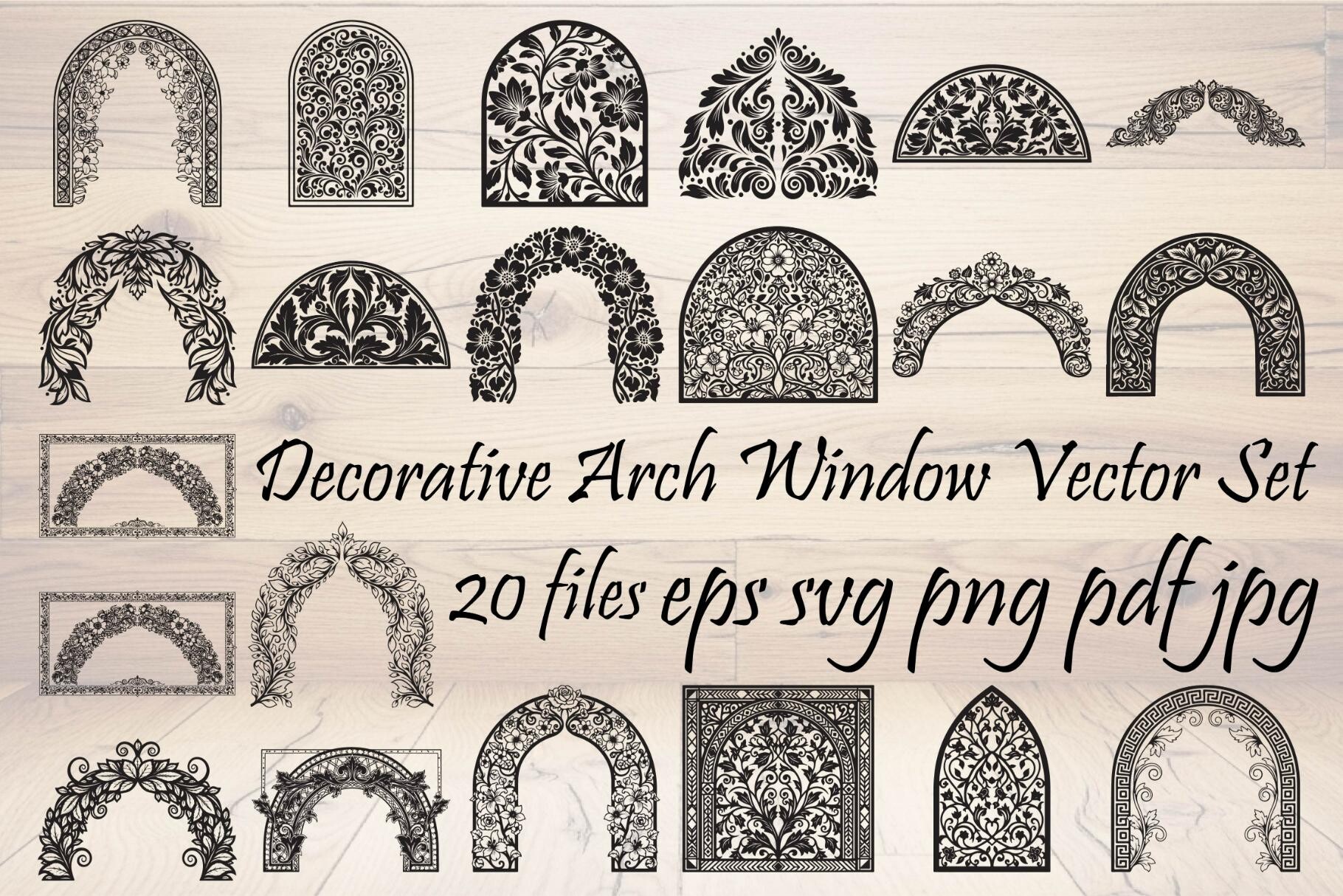 Decorative Arch Window Vector Set