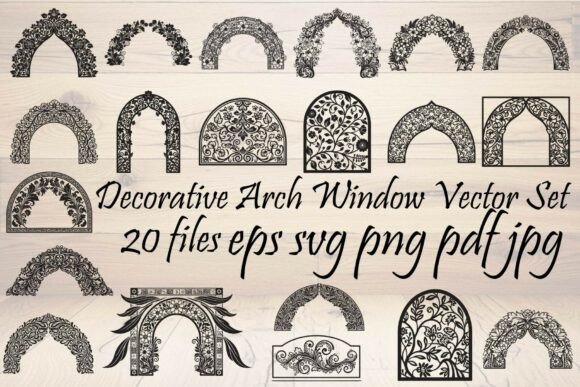 Decorative Arch Window Vector Set