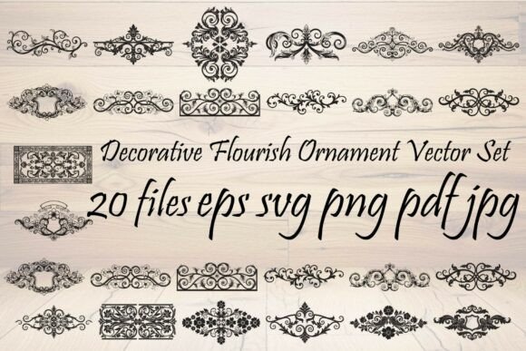 Decorative Flourish Ornament Vector Set