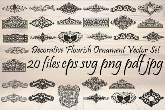 Decorative Flourish Ornament Vector Set