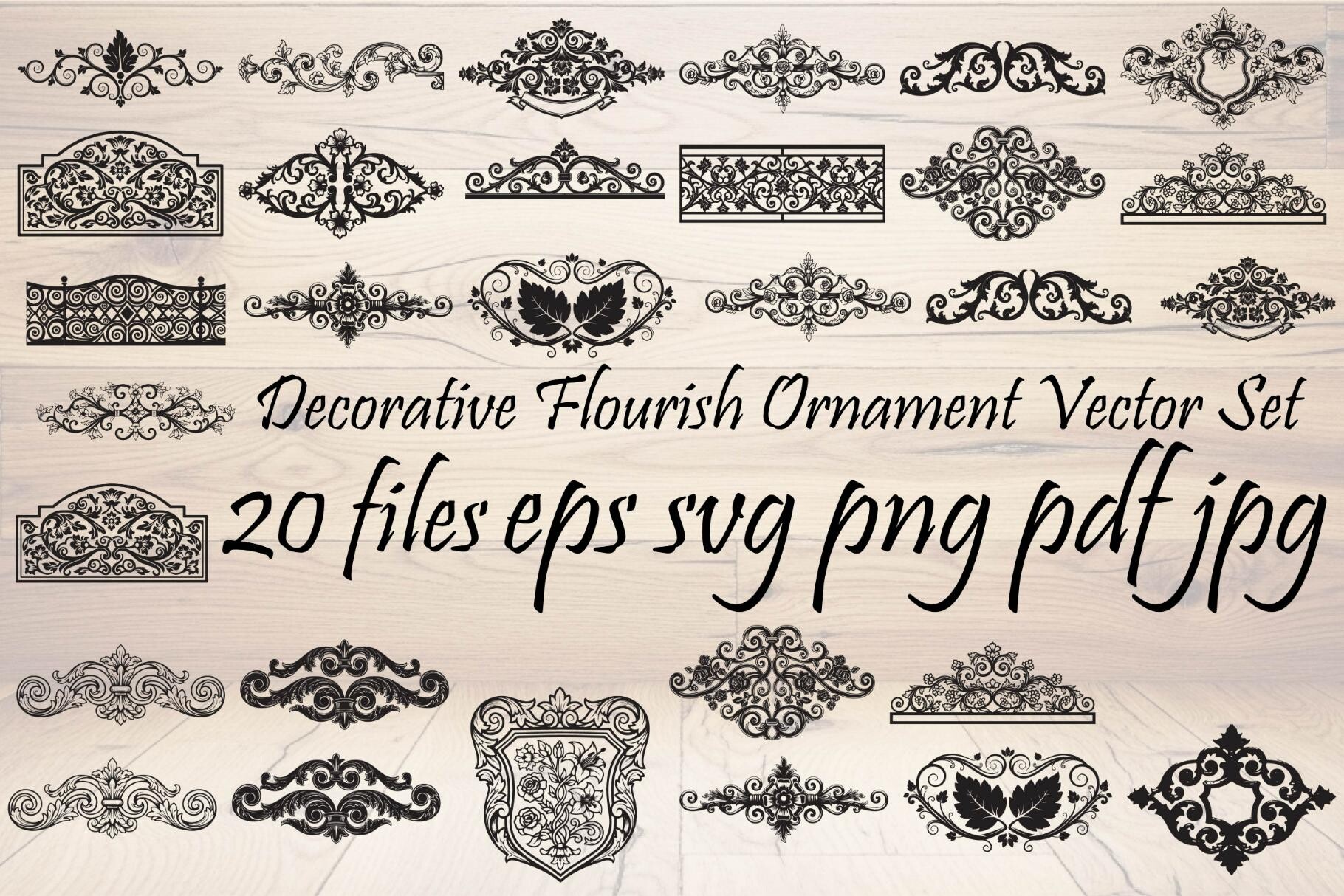 Decorative Flourish Ornament Vector Set