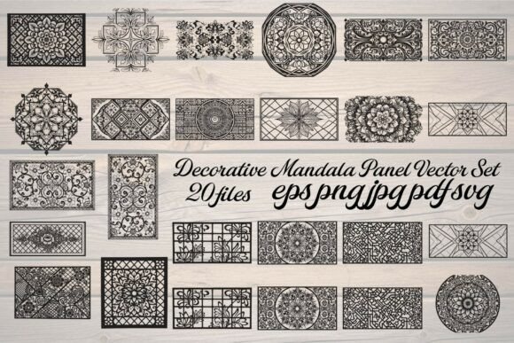 Decorative Mandala Panel Vector Set