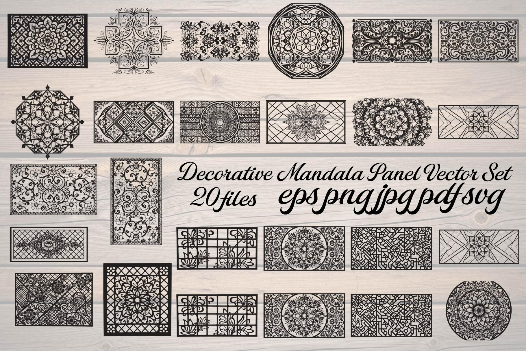 Decorative Mandala Panel Vector Set
