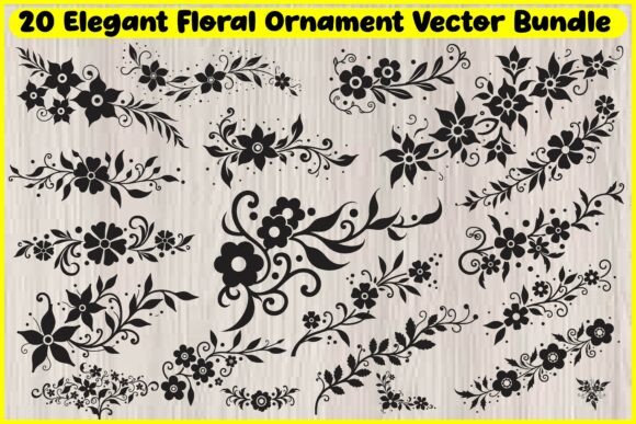Elegant Floral Ornament Vector Bundle
