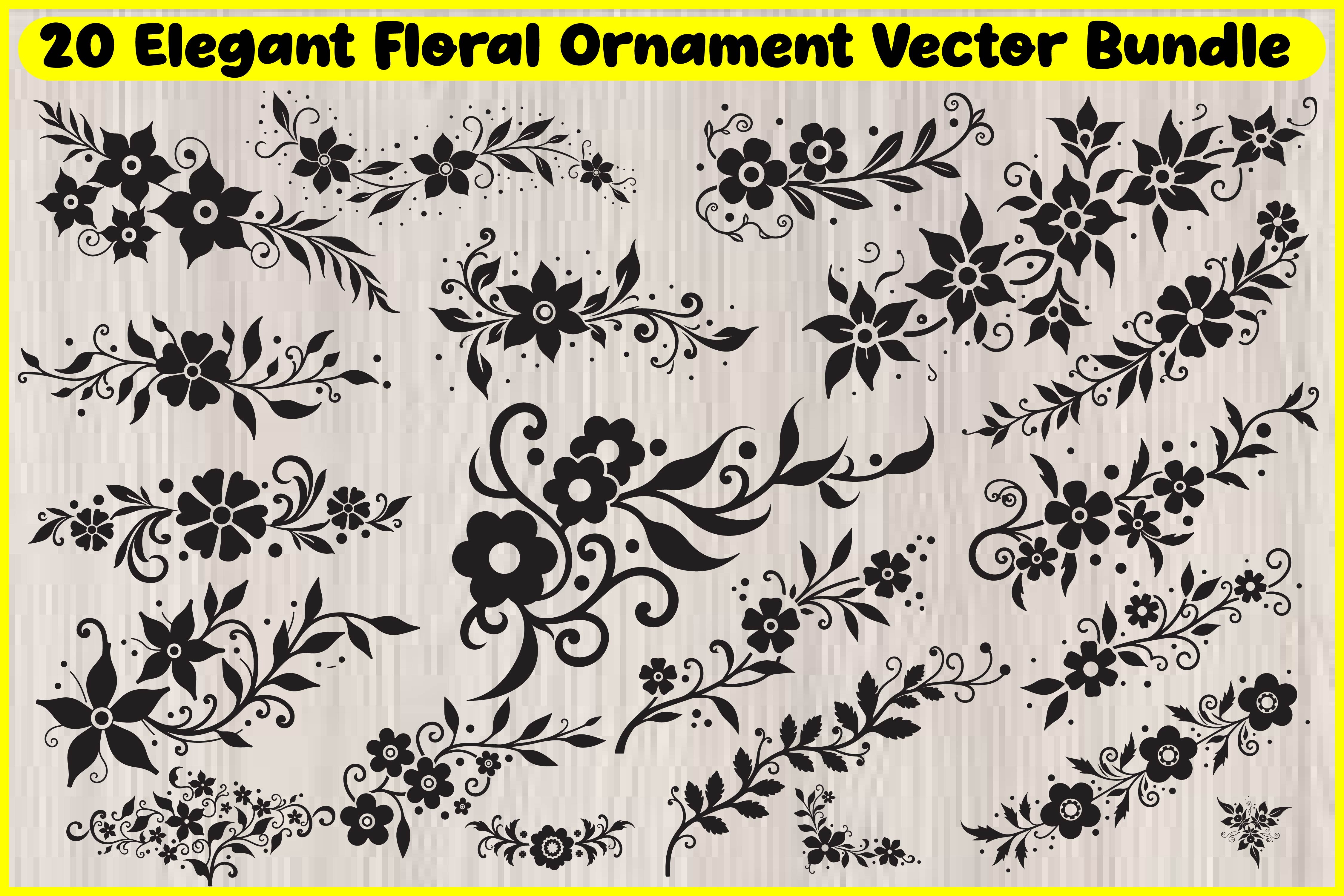 Elegant Floral Ornament Vector Bundle