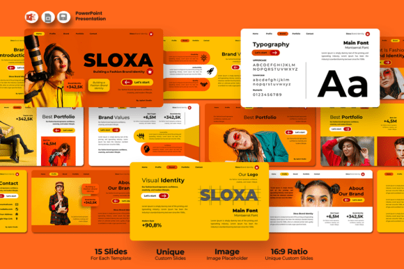 Preview of Fashion Brand Identity - PowerPoint fashion presentation template