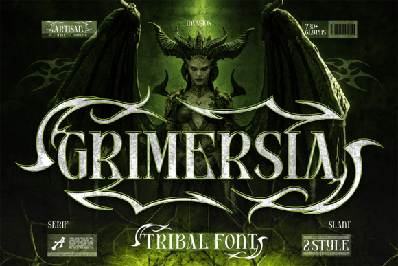 Preview specimen of Grimersia blackletter font
