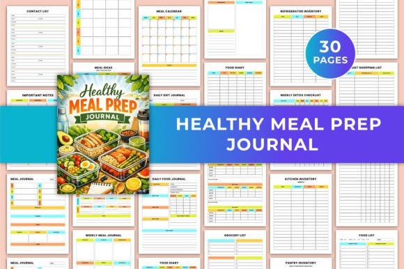 Healthy Meal Prep Journal Canva KDP