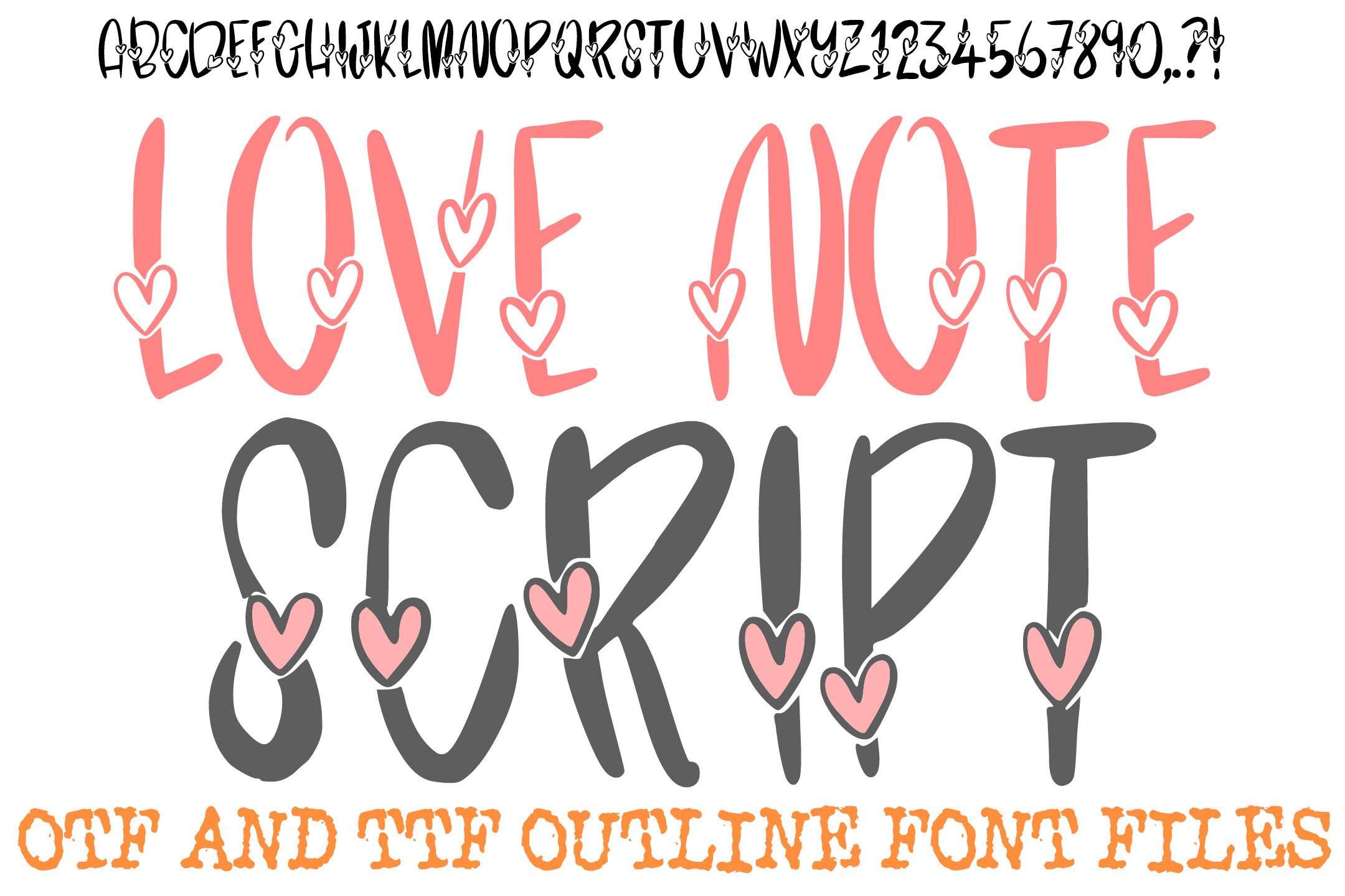 Love Note Script preview, casual handwritten script