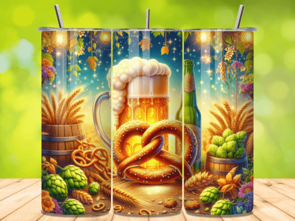 Pretzel Hops Wheat Beer Tumbler Wrap Png