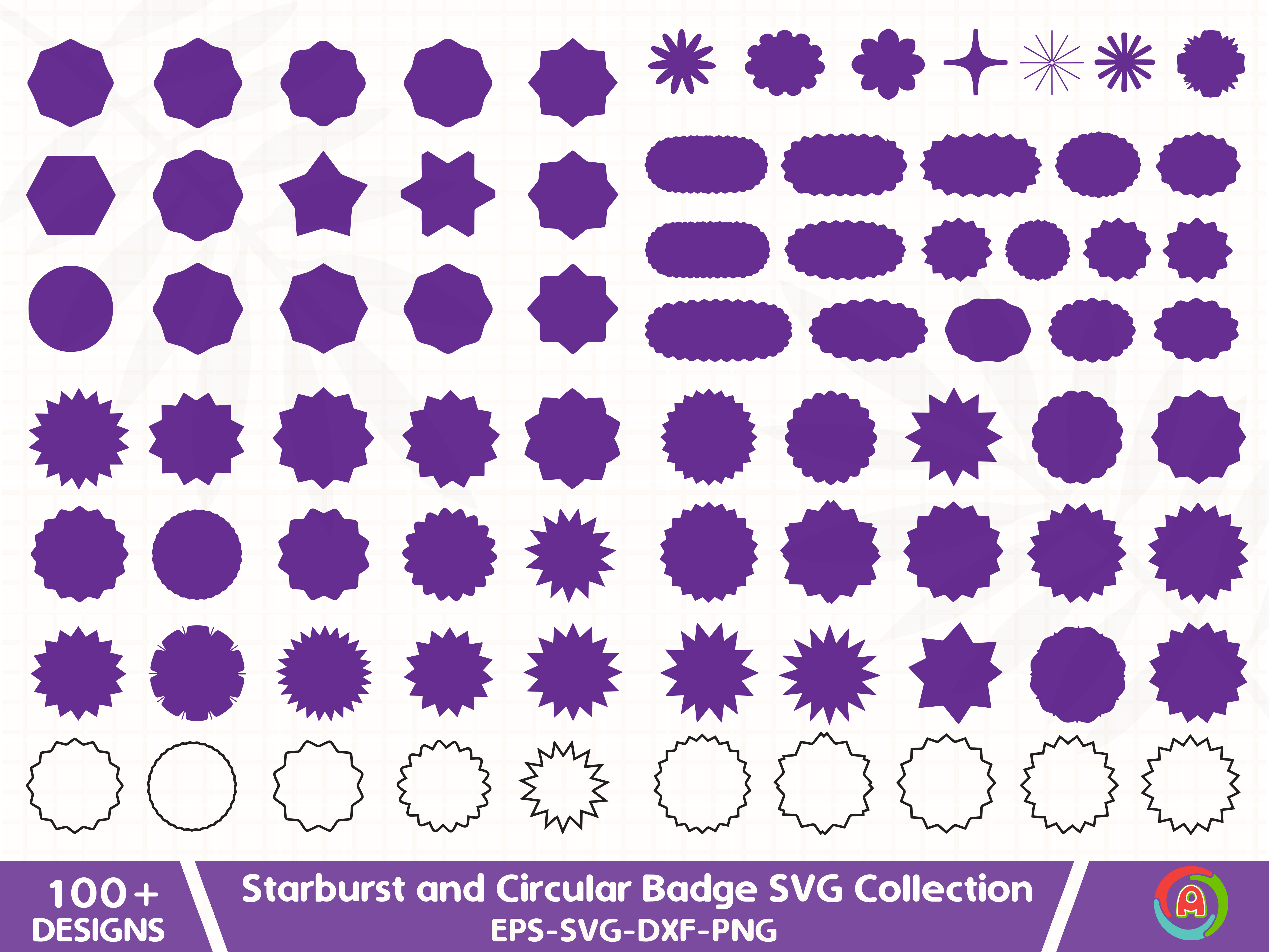Starburst and Circular Badge SVG Collect