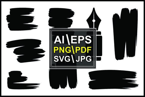 Black Brush Strokes Fountain Pen Calligr