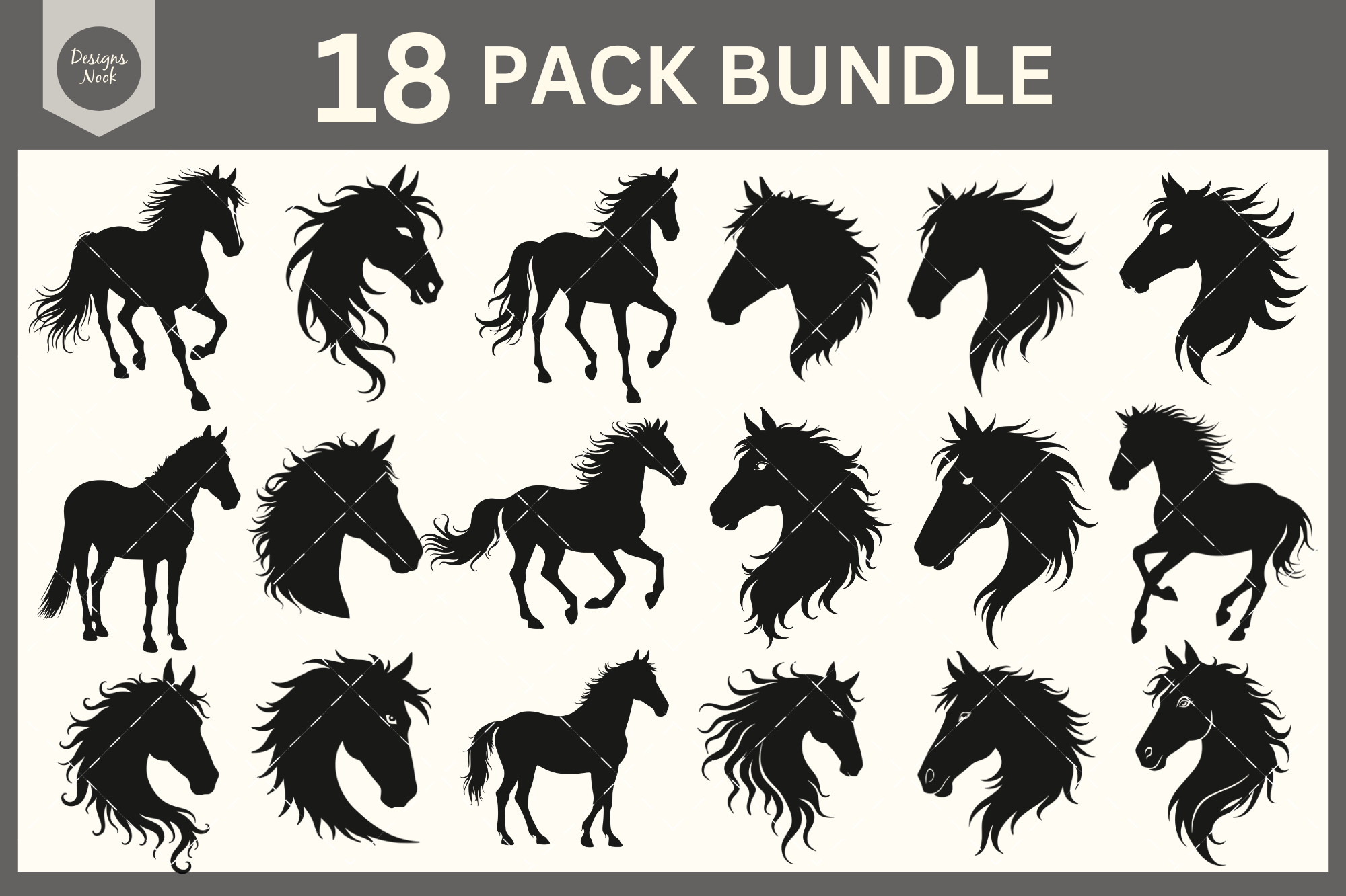 Horse SVG File Clipart Silhouette PNG