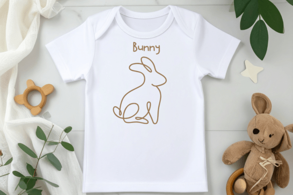 Line Art Bunny Font PNG with transparent background - Preview 4