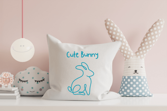 Line Art Bunny Font PNG with transparent background - Preview 5