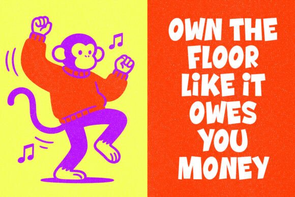 Monkey Dancing Font PNG with transparent background - Preview 3