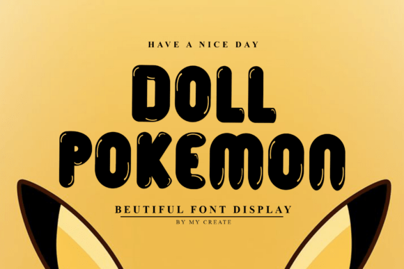 Pikachu Font PNG with transparent background - Preview 5