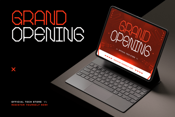 Raffle Mono Font PNG with transparent background - Preview 5