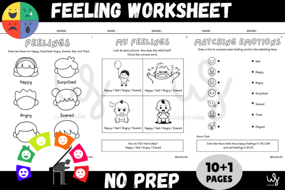 SEL Feelings & Emotions Worksheets Pack