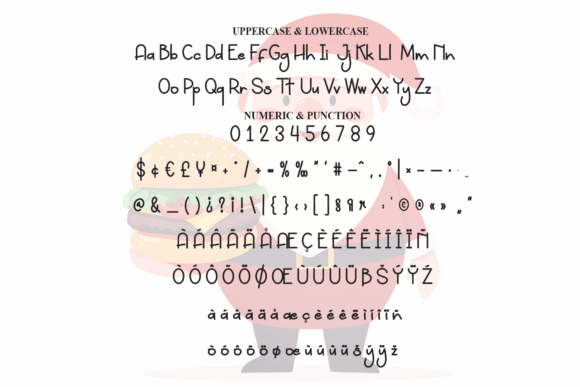 Santa Sandwich Font PNG with transparent background - Preview 6