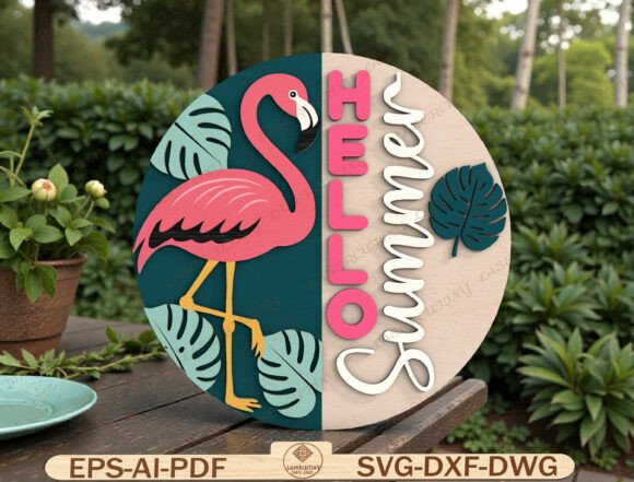 Tropical Round Door Hanger Laser Cut Laser Cutting By Lasercutiny