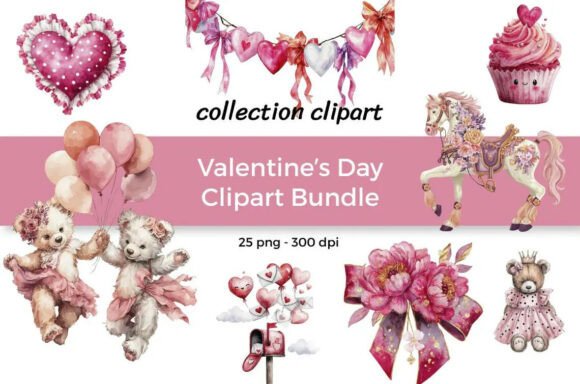 Valentine’s Day Clipart - 25 PNG