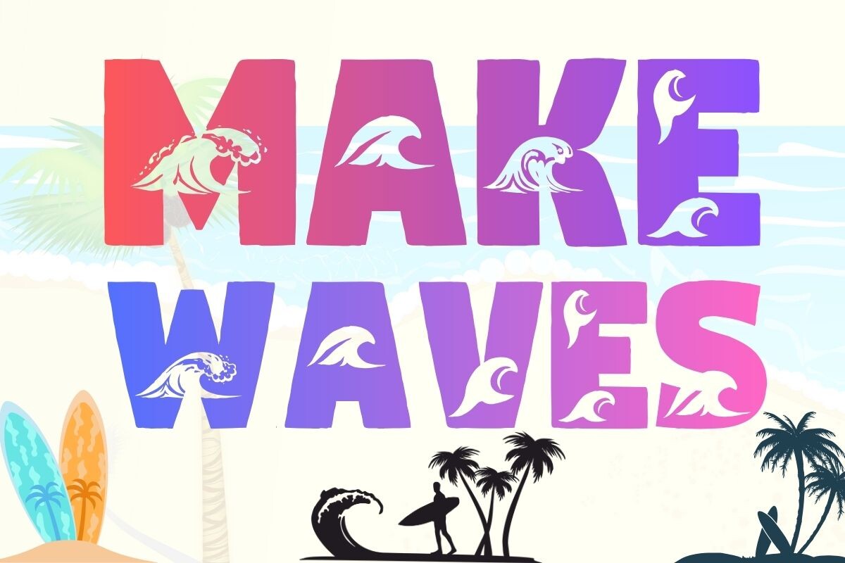Wave Rider Font Waves Font by Crea8tivedezines · Creative Fabrica