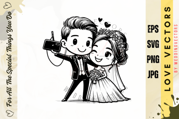 Wedding Couple and Love Vectors - C3177