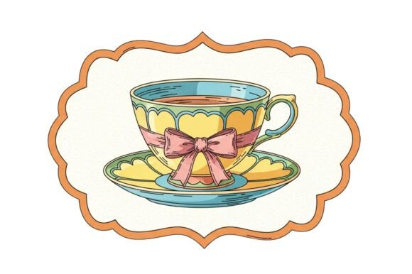 A Beautifully Illustrated Teacup and Sau