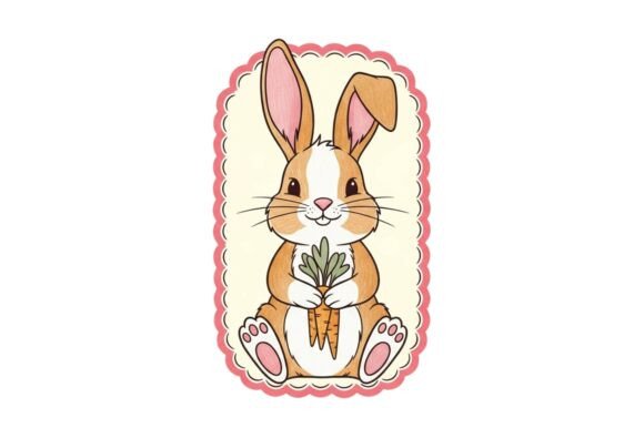 A Charming Illustration of a Bunny Holdi