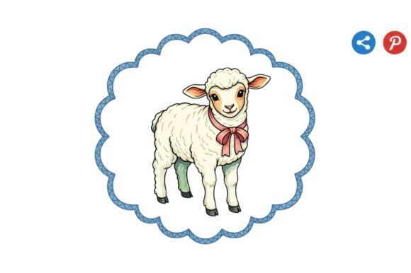 A Charming Illustration of a Lamb with