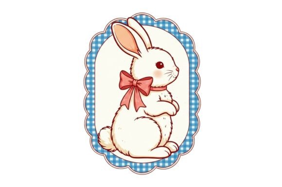 A Charming Illustration of a White Bunny