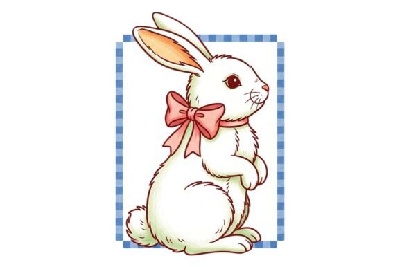 A Charming White Bunny with a Pink Bow,