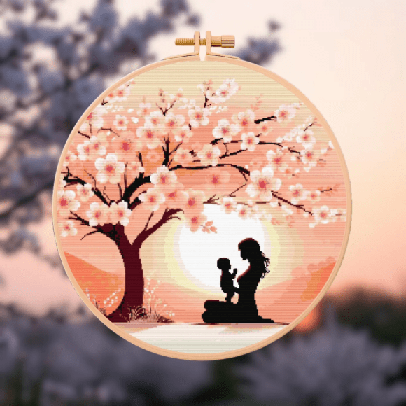 👩🏻‍🍼Blossom Hugs Cross Stitch Pattern