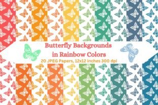Butterfly Backgrounds in Rainbow Colors