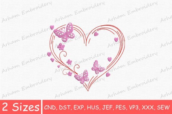 Cute Floral Butterfly Heart